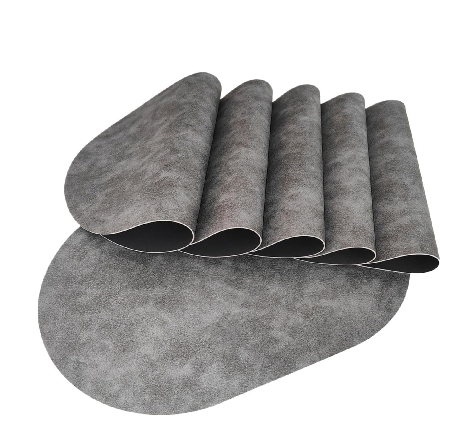 Place Mats Oval Faux Leather Placemats Set of 2