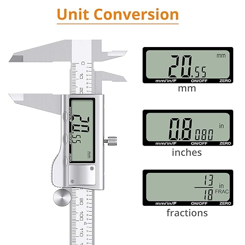 Miniatura 4 de Neoteck Juego de calibrador digital de 8 pulgadas y calibrador de espesor, de acero inoxidable, herramienta de medición de pinza Vernier