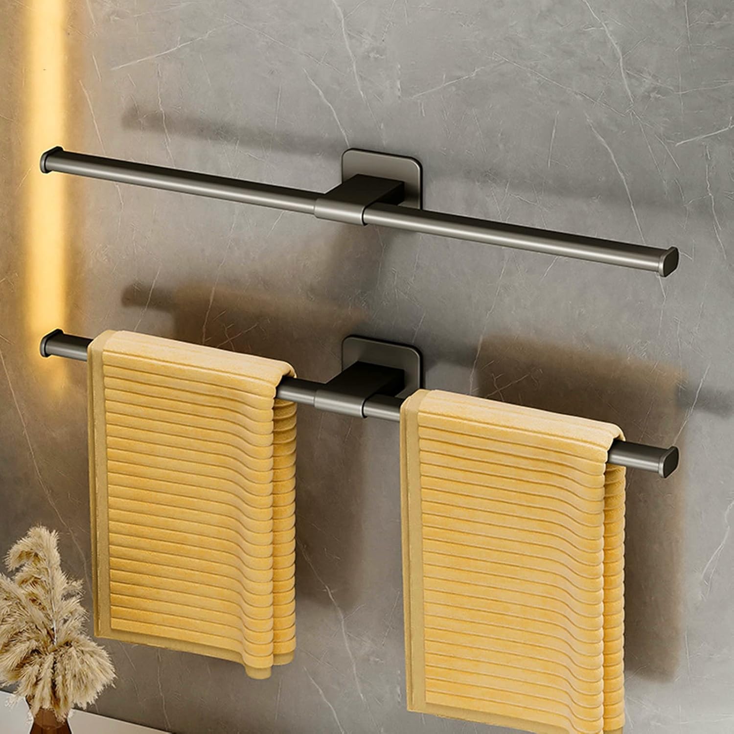 Bathroom Towel Holder No Drilling Required Double Towel Holder with