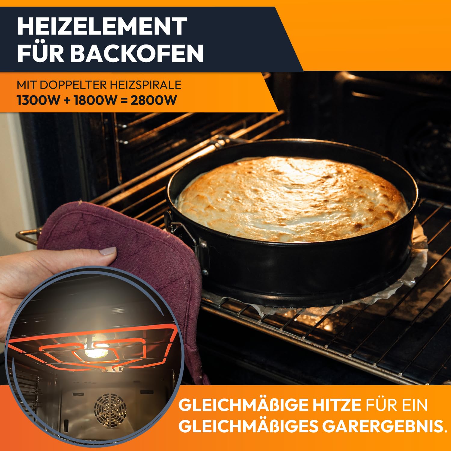 Kenekos - Heizelement 230V Oberhitze 2800 Watt. Kompatibel mit Siemens/Bosch Backofen wie 773539/00773539, 471369/00471369. Heizung, Heizkörper, Backofenheizung für Herd