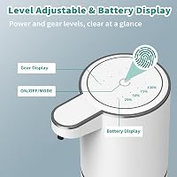 HOMELYLIFE 380ml Automata Szappan Adagoló - Újratölthető Érintésmentes Habszappan Adagoló, 4 Fokozatú, IR Szenzoros, Falra Szerelhető, Vízál 4