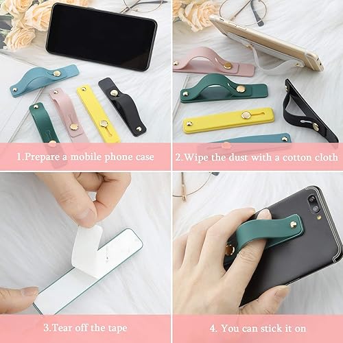 Miniatura 10 de Weewooday - Correa de agarre telescópico de dedo para teléfono celular, soporte universal para la mayoría de teléfonos inteligentes, 6 unidades,