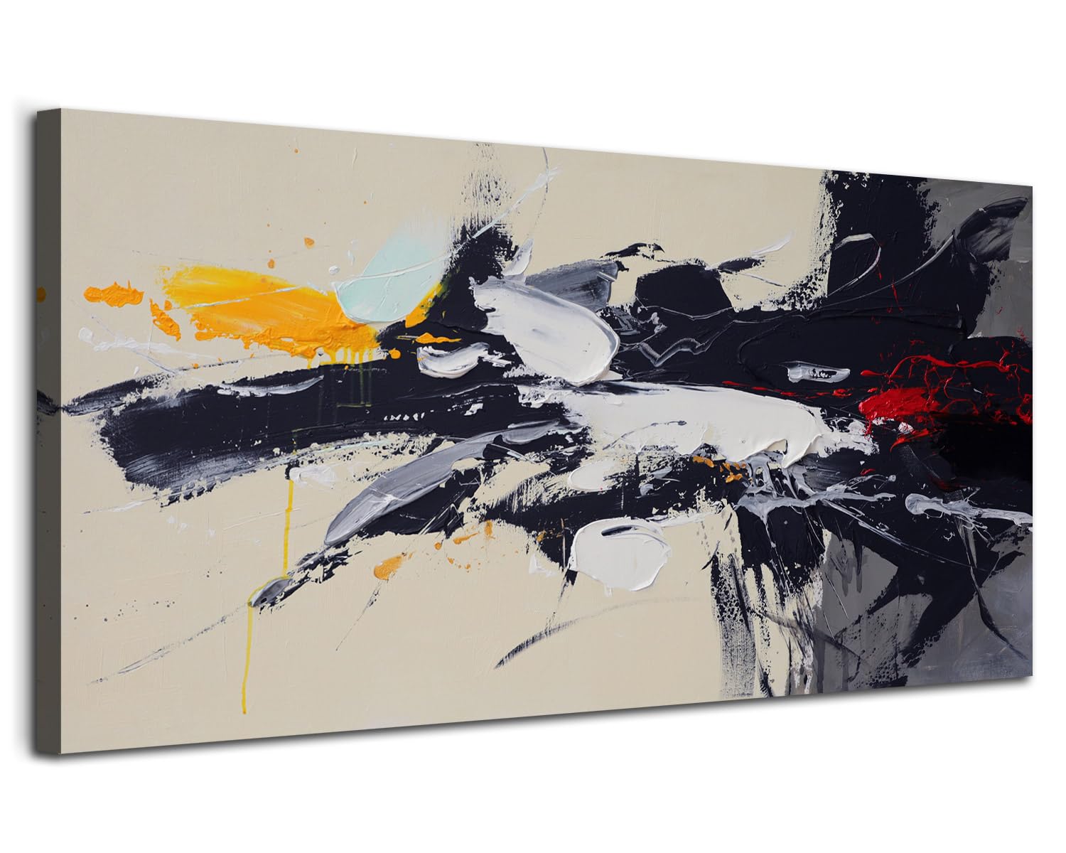 Photo 1 of Acocifi Abstract Canvas Wall Art for Living Room 58''x29''Textured Painting