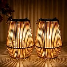 Solar Lanterns for Outdoor Use Rattan Solar Lights for Outdoor Hanging Balcony Decoration [Energy Class C]