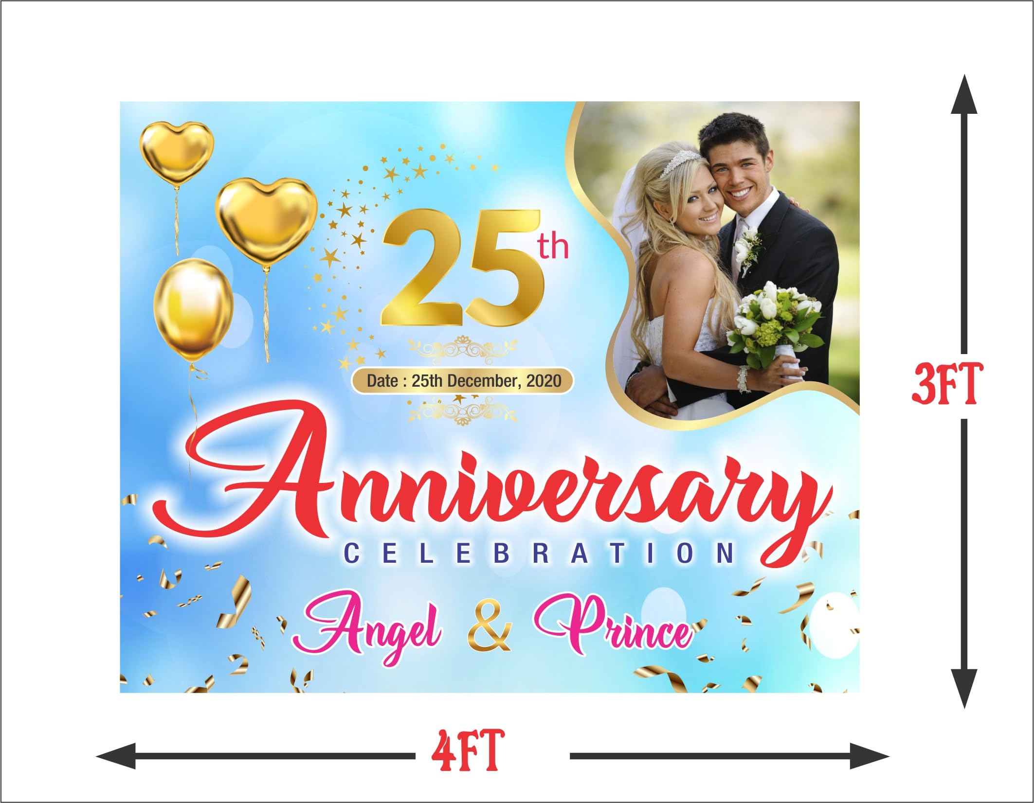 Amscan 9912139 - Bannière « Happy Anniversary » Argentée - 2,7 M