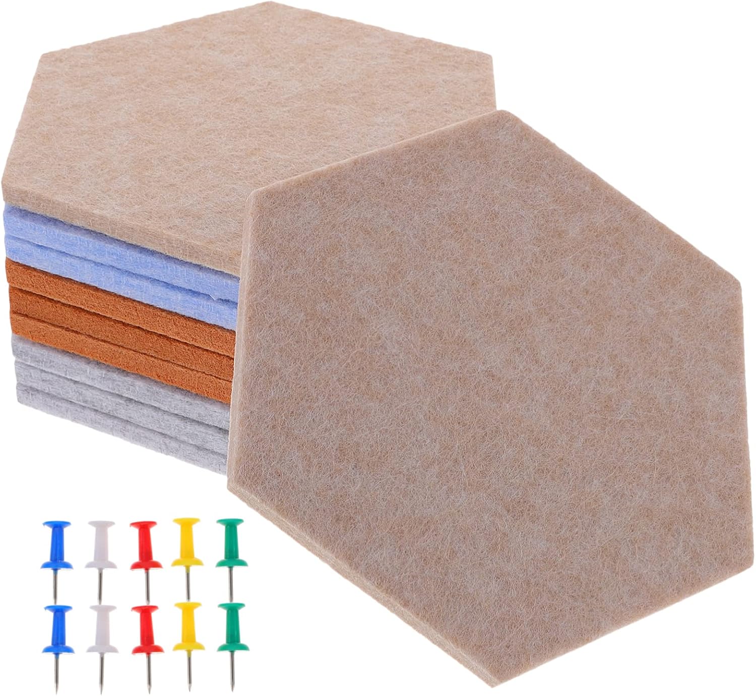 Garneck 10pcs Hexagon Felt Board Wall Pin Board Home Memo Felt Memo Hexagonal Pin