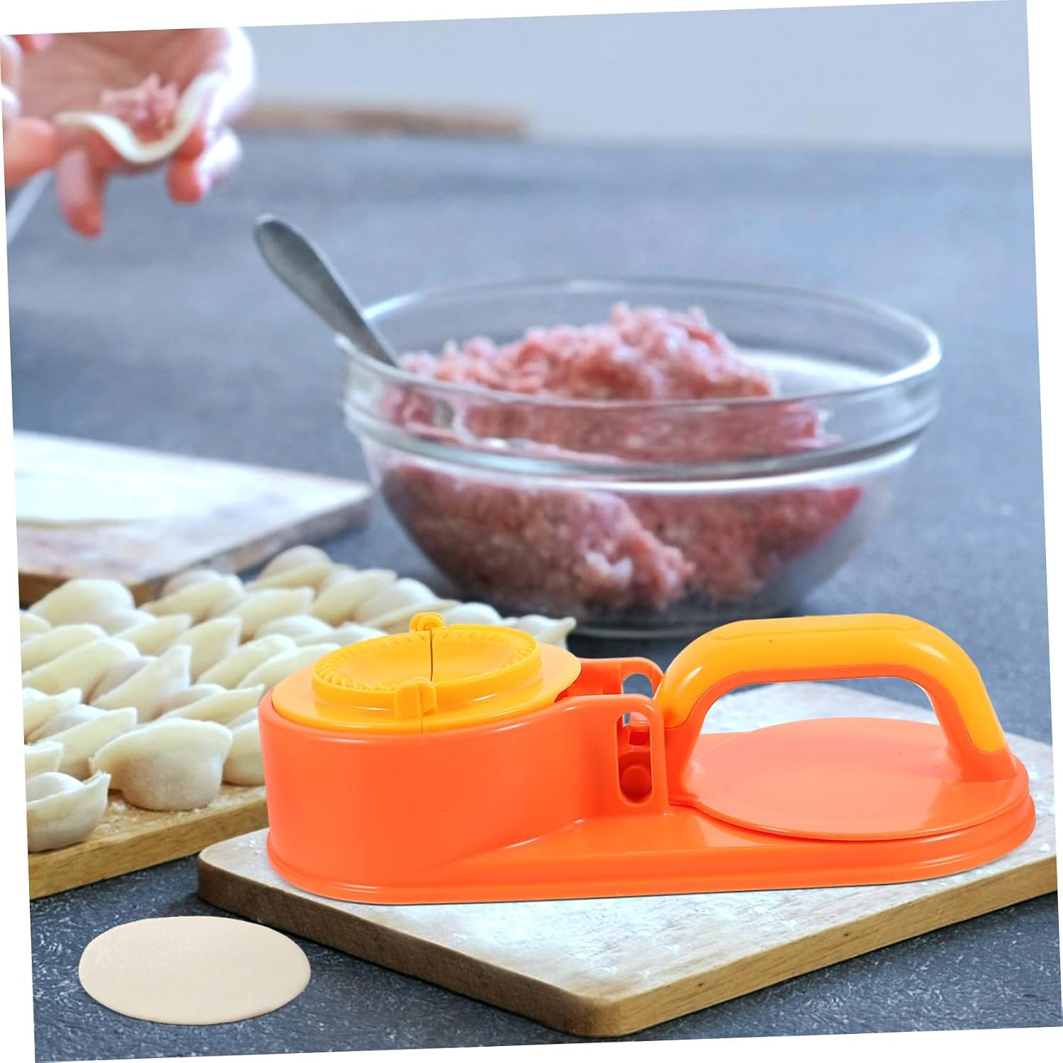 Dumpling Maker Mold with Handle, ABS Manual Dough Presser