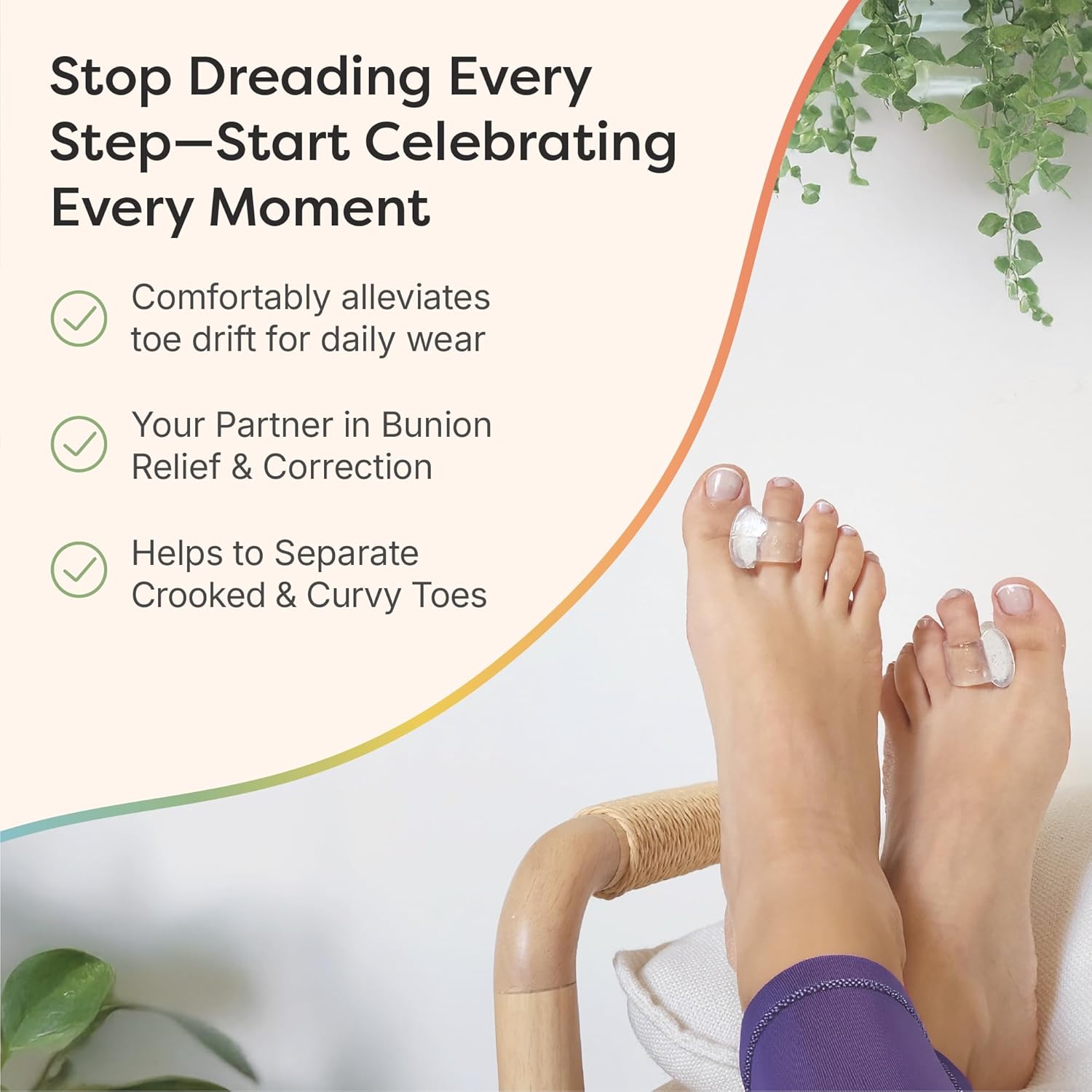 ZenToes Gel Toe Spacers for Bunions & Overlapping Toes, 4 Count