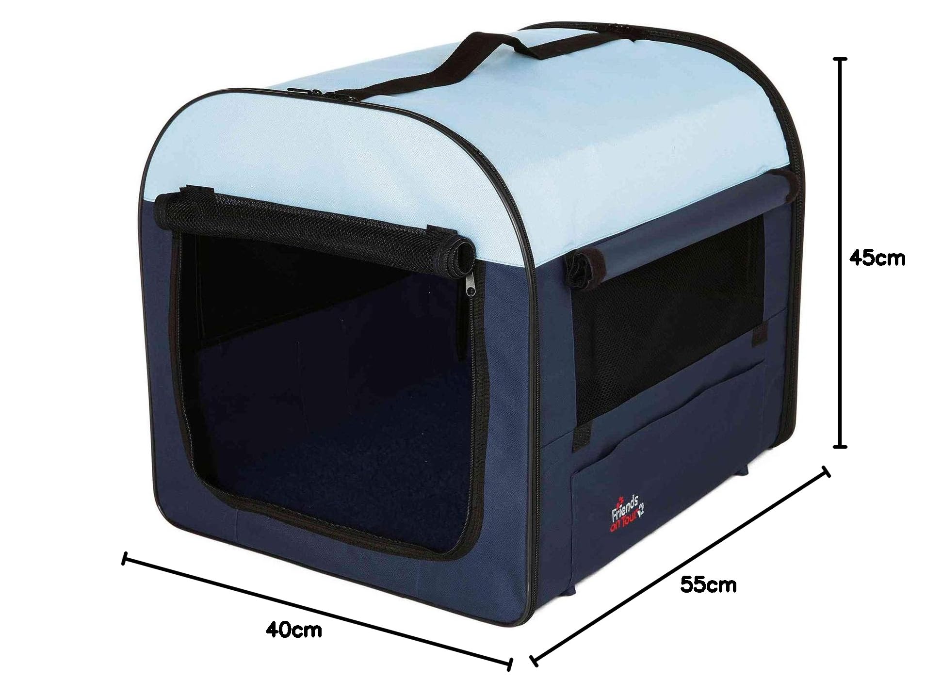 Box pour chien TRIXIE Home - Taille S : 64 x 54 x 48 - hébergement temporaire à la maison - 1 porte à l'avant et 1 sur le côté - pliable - bac de sol - 3922