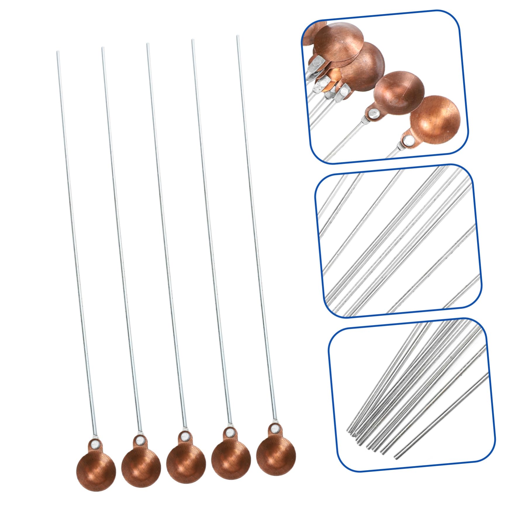 Kupferbrennlöffel 10 Stück mit langem Griff einfach zu bedienen Brennlöffel aus Kupfer und Eisen für chemische Experimente im Laboreinsatz