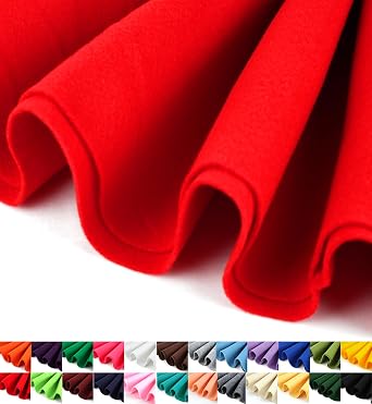 Barcelonetta | Felt Fabric | 72" Wide | 1.6mm Thick | Acrylic & Soft | Felt by the Yard | Felt for DIY Crafts, Projects, Sewing Red, Half Yard
