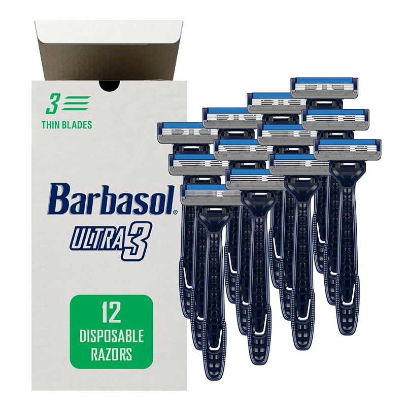 Barbasol Ultra 3 Aparelhos de Barbear Descartáveis, Pacote com 3 conjuntos e 12 unidades