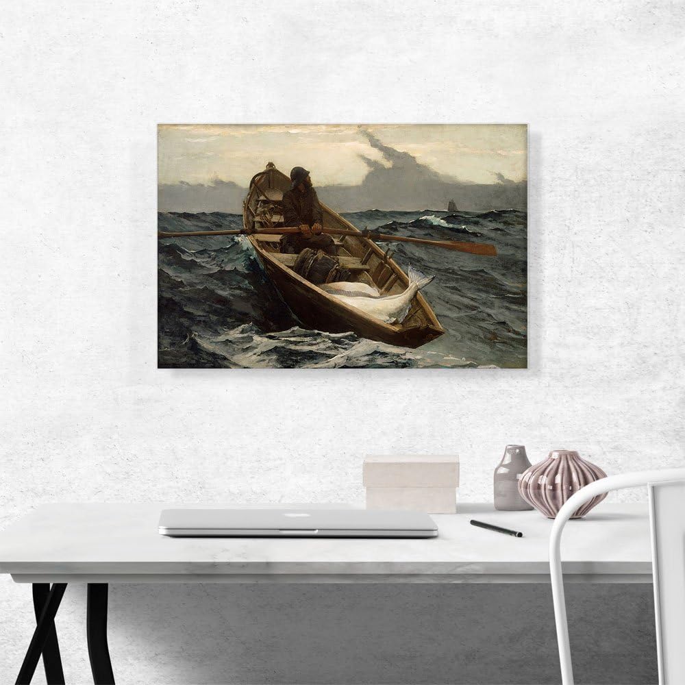 ARTCANVAS Fog Warning 1885 Canvas Art Print Stretched Framed Painting Picture Poster Giclee Wall Decor by Winslow Homer - 26" x 18" (0.75" Deep) image 2