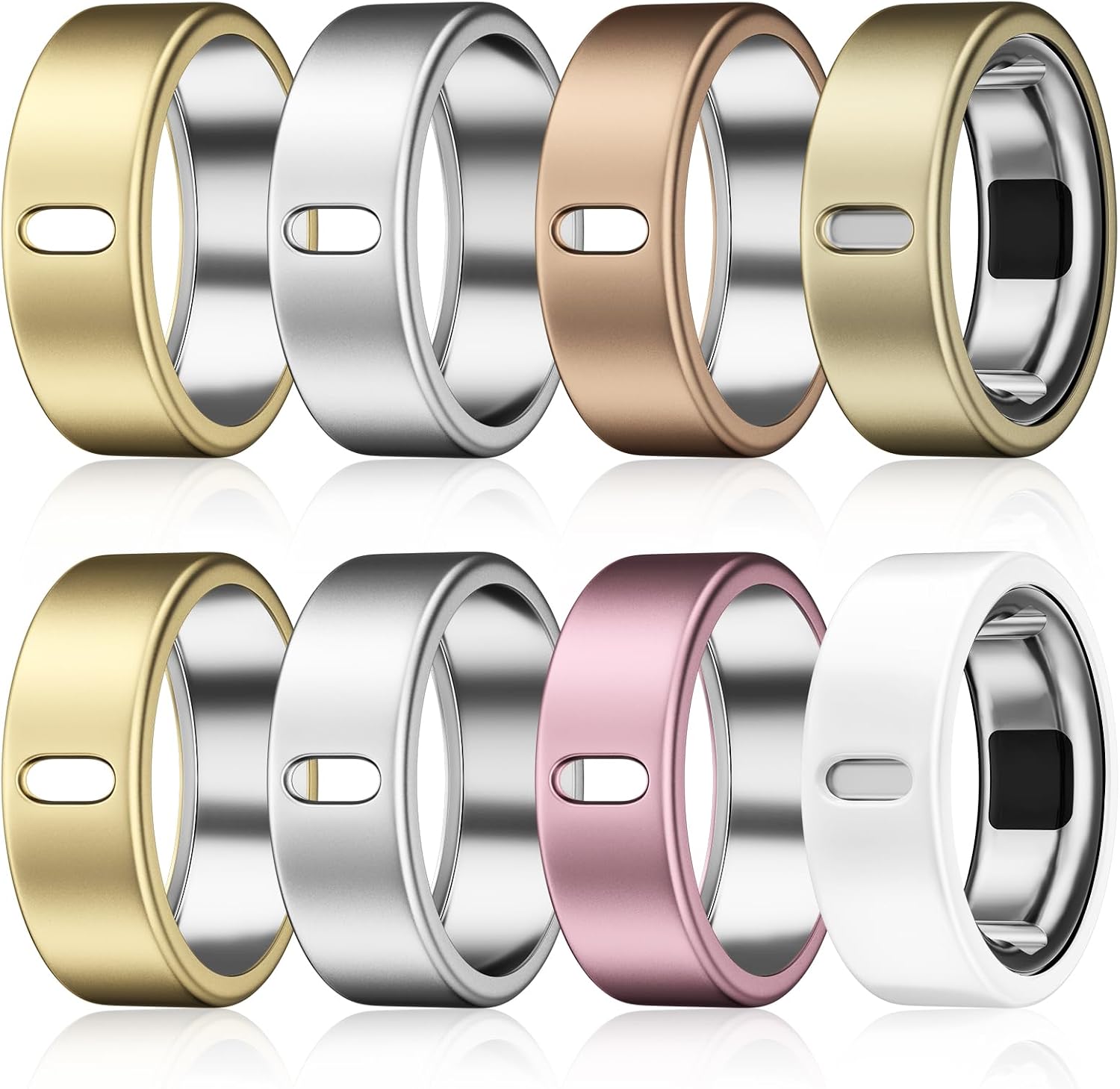 8 Pack Cover Compatible with Oura Ring Gen 4/Oura Ring Gen 3 Horizon/Heritage,Charging Derectly,Matte Texture Wear-Resistant Anti-Scratch TPU Protector for Oura Rings Women Men（D,Size 7