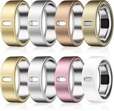 8 Pack Ring Cover Compatible with Oura Ring Gen 4/ Gen 3 Horizon/Heritage | Charging Derectly,Matte Texture Wear-Resistant Anti-Scratch TPU Protector for Oura Rings Women MenD,Size 7