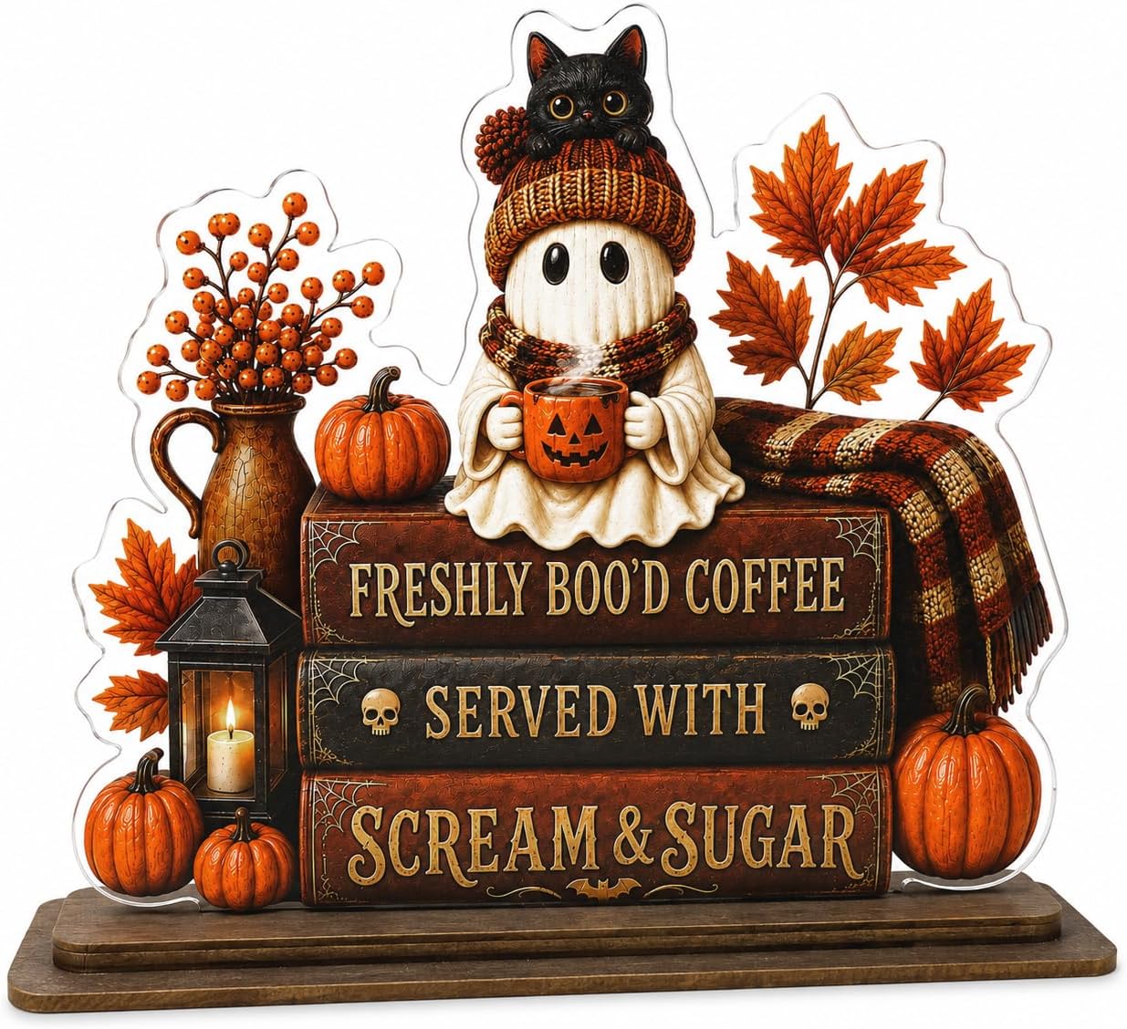 Tis The Season Wood Sign Fall Wall Shelf Decor, Fall Halloween Decorations