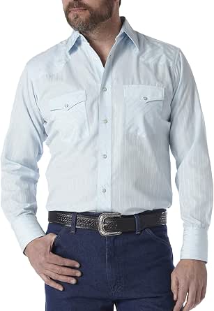 Wrangler Men's Sport Western Two Pocket Long Sleeve Snap Shirt