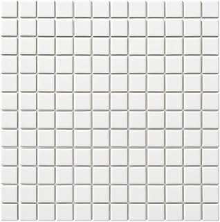 Tenedos 1x1 Square White Porcelain Mosaic Tile for Bathroom Walls, Shower, Pool, Entryway, Floor and Backsplash, Easy Installation (5 Sheets)