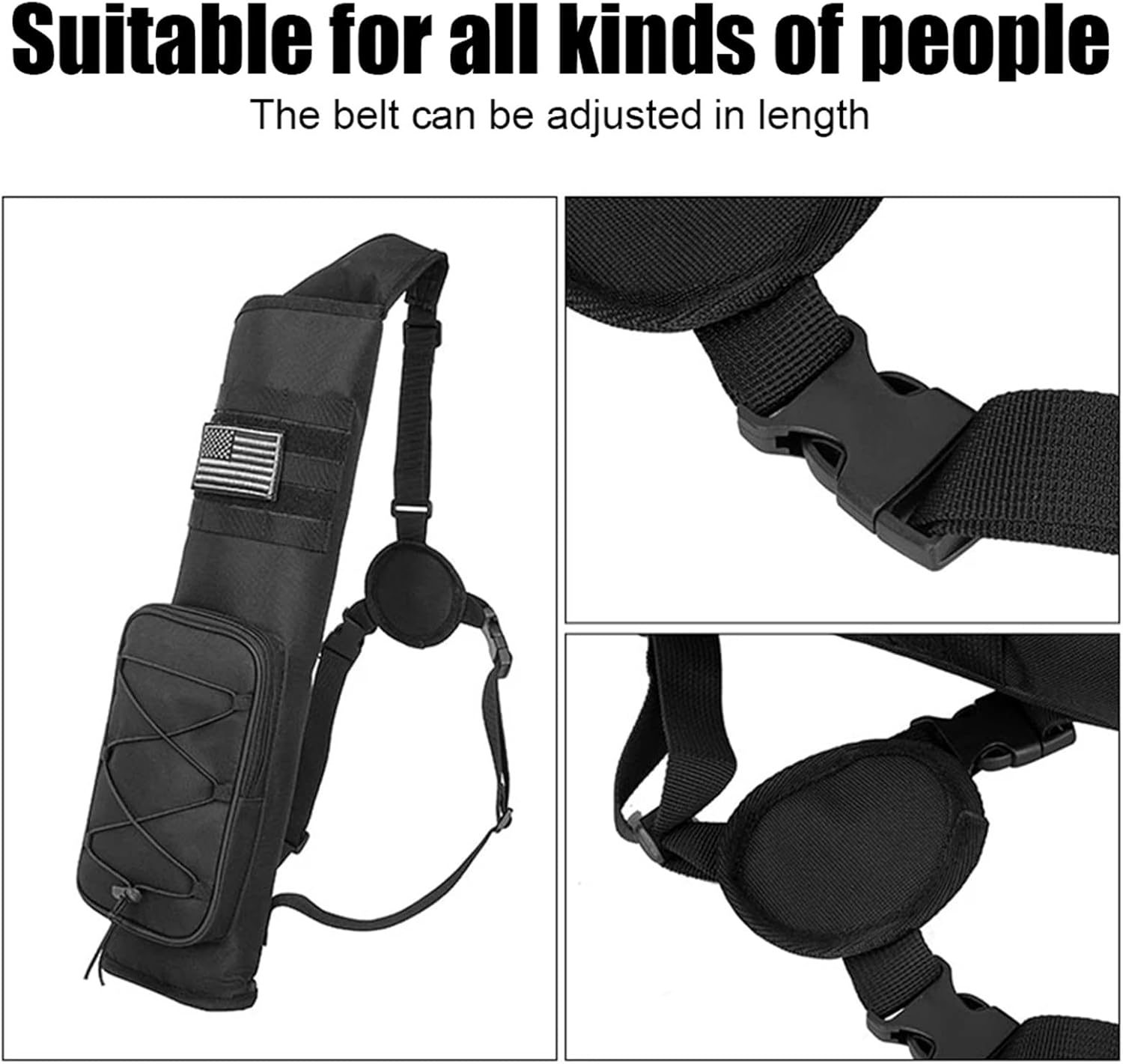 Arrow Quiver Archery Quiver Bag Portable Shoulder Bottom Thickening Adjustable Strap for Target Shooting Training
