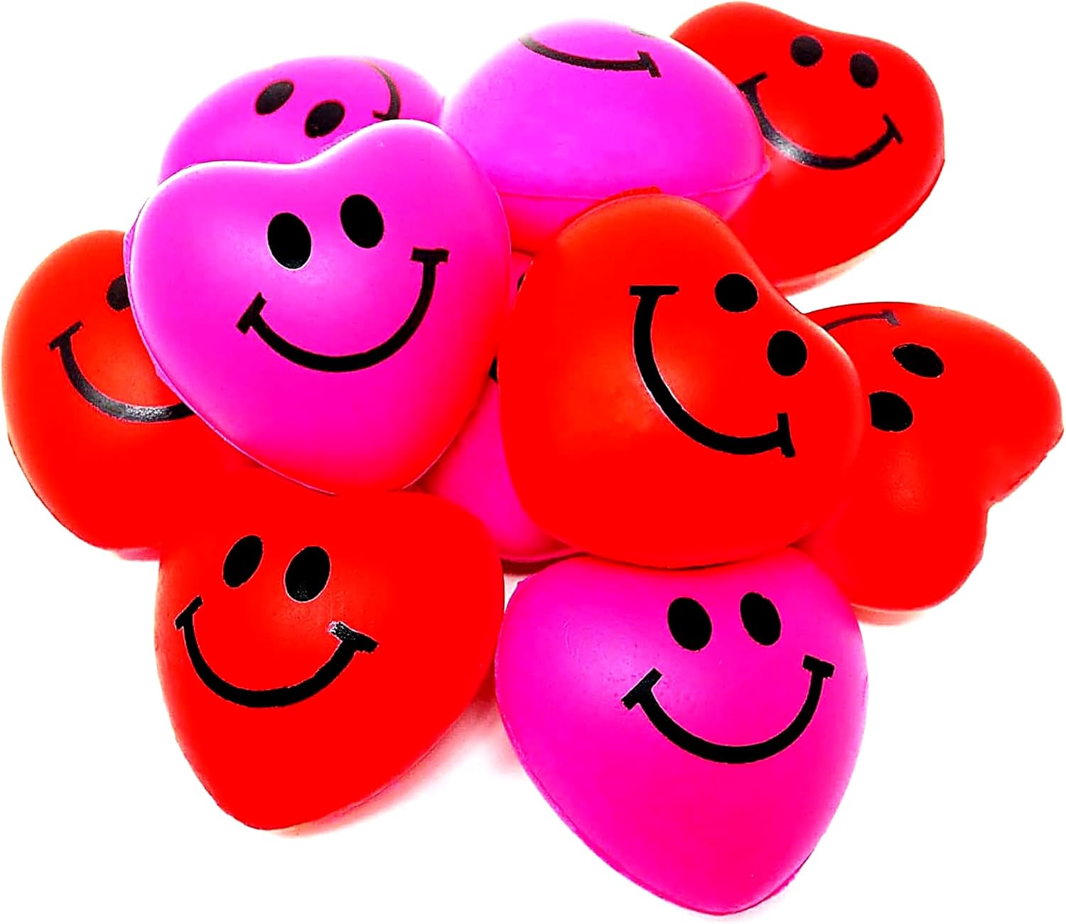 4E's Novelty Heart Stress Balls Bulk 48 Pack - Valentines Squishies - for Class Valentines Party Favors for Kids, Valentines Day Gifts for Kids Classroom, Small Size 1.5" (48)