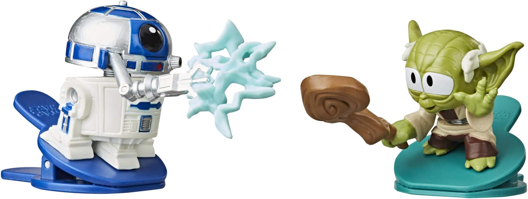 Battle Bobblers R2-D2 Vs Yoda Clippable Battling Action Figure 2-Pack, Bobbling Toys for Kids Ages 4 and Up