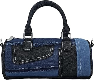 Arkefi Swing Bag Shoulder Bags for Women Denim Purse Patchwork Crossbody Evening Handbag Clutch