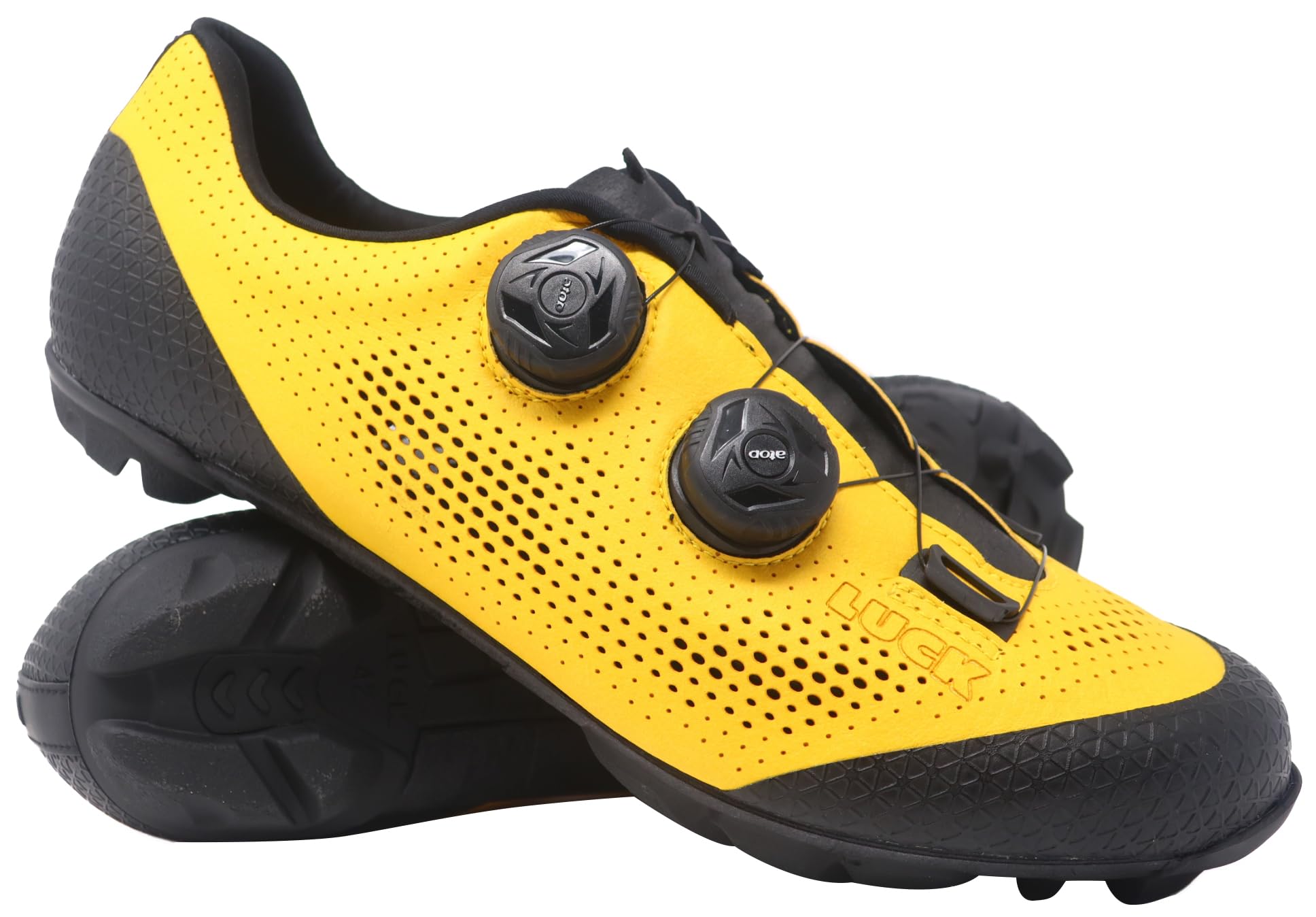 LUCK Optim, Zapatillas de Ciclismo MTB con Suela de Carbono y Doble Cierre rotativo.