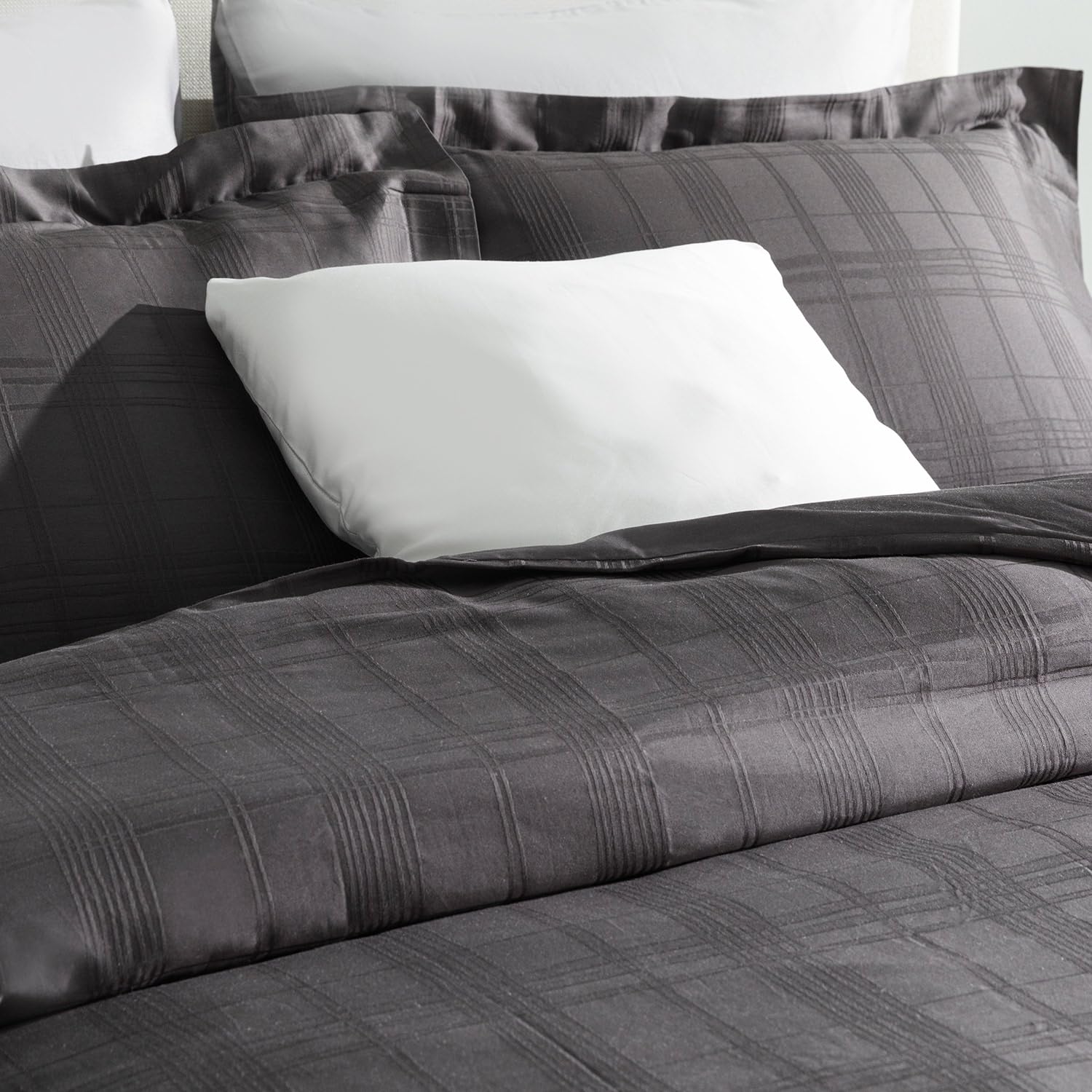 Saule%100 Pamuk King Size Nevresim Seti 230X220 Cm Antrasit