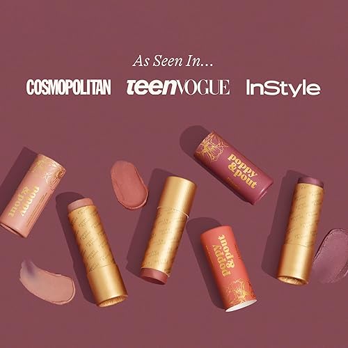 Miniatura 10 de Poppy & Pout Tintas labiales 100% naturales, tubos de cartón sostenibles, rellenados a mano, cera de abejas, vitamina E, aceite de coco, libres de