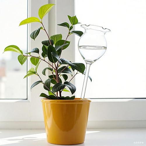 Miniatura 4 de Adabocute Globos de riego automático para plantas, picos de riego automático, dispositivos de bombillas de agua de vidrio transparente soplado a