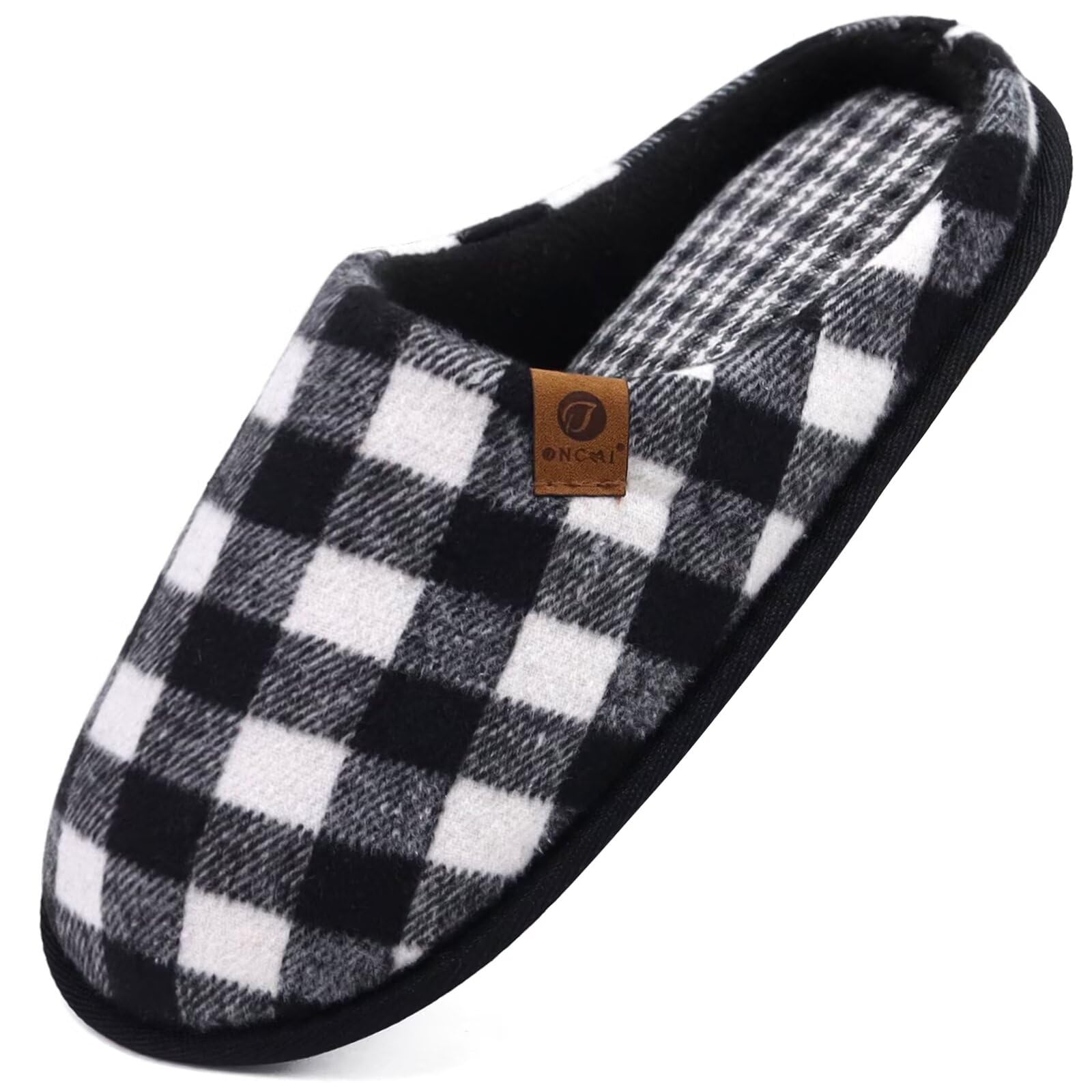 ONCAI Pantofole da Uomo Invernali, Comoda Memory Foam Calde Scarpe da Casa in Lana Con Suola Antiscivolo Taglia 40-49 EU
