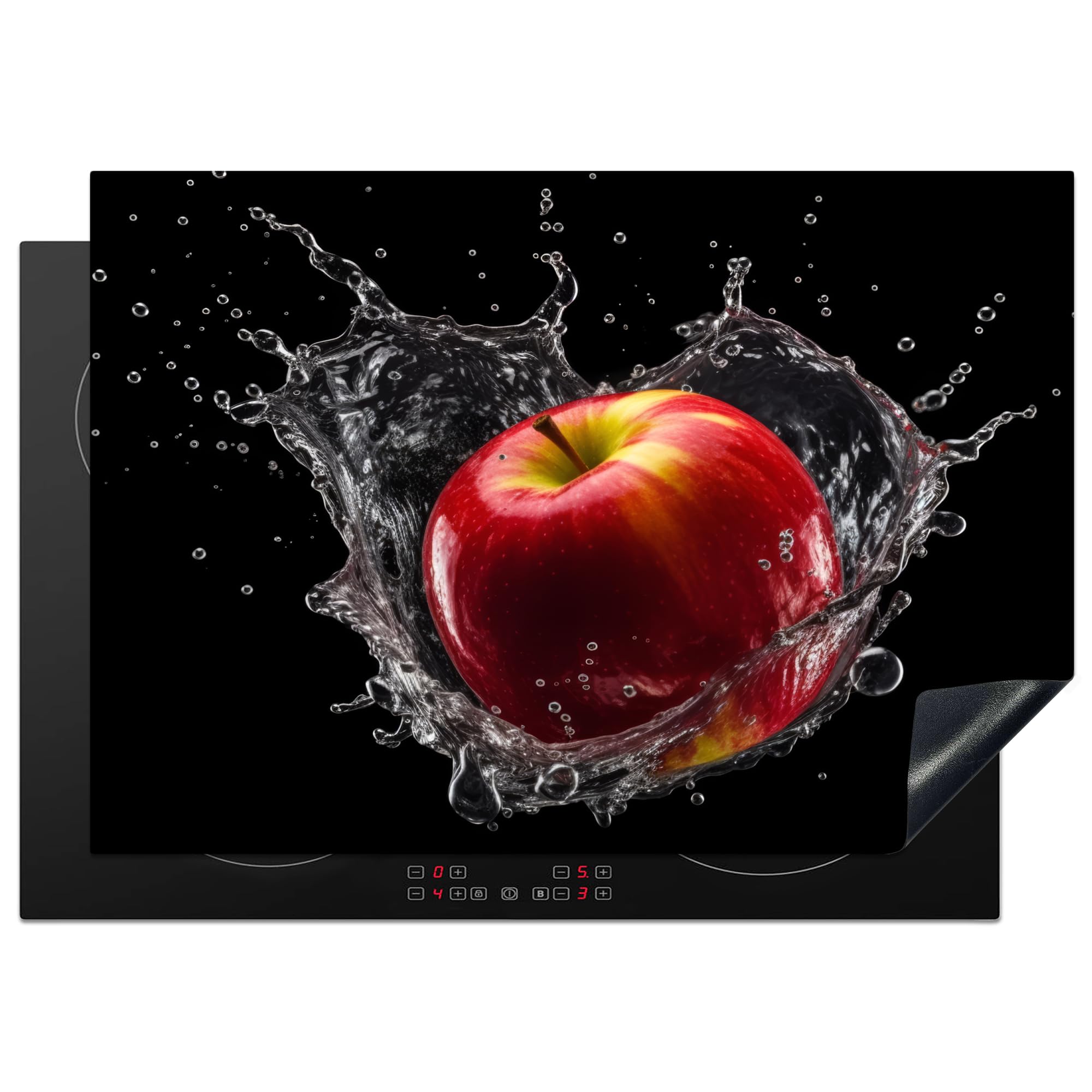 KitchenYeah© Induction Hob Protector Mat 20.5"x29.5" / 75x52 cm Cooker Top Protectors Cover Ceramic Covers Electric Hobs Vinyl Apple - Red - Water - Black - Fruit