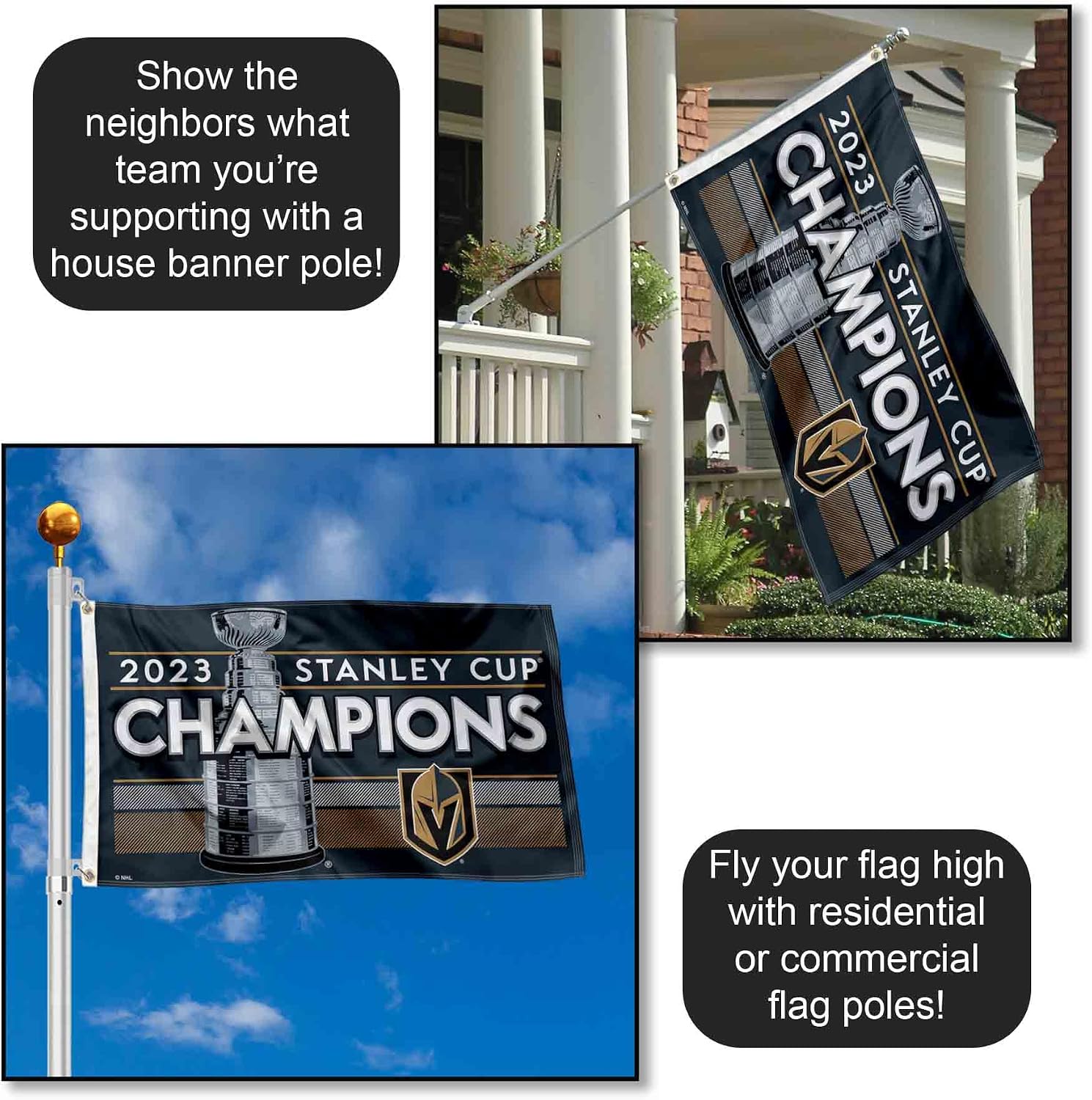 WinCraft Vegas Golden Knights 2023 Stanley Cup Champions Banner Flag