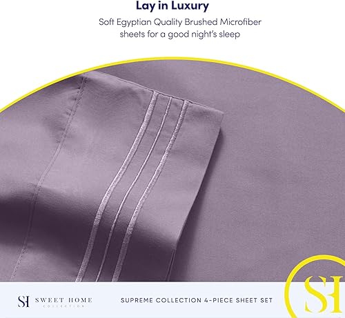 Vista 247 de Juego de sábanas extrasuaves de tamaño queen, ropa de cama transpirable y lujosa con correas elásticas integradas para las esquinas, colección