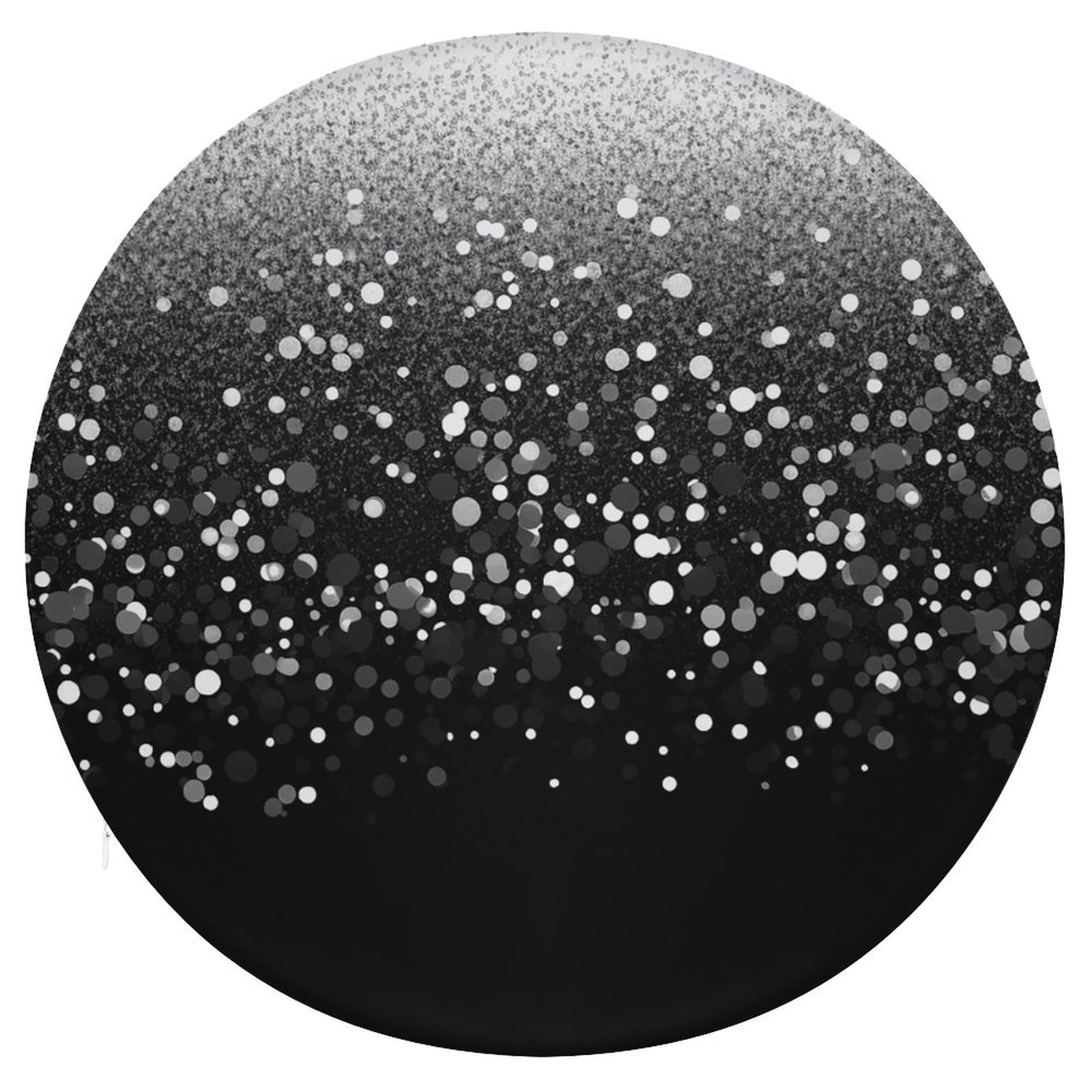 Coussin de sol noir et blanc paillettes en mousse mémoire pour chaise et balcon