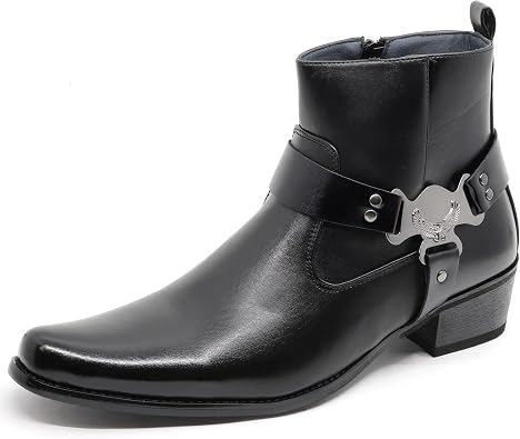 Metrocharm Diego-03 Mens Belt Chain Strap Western Cowboy Boots