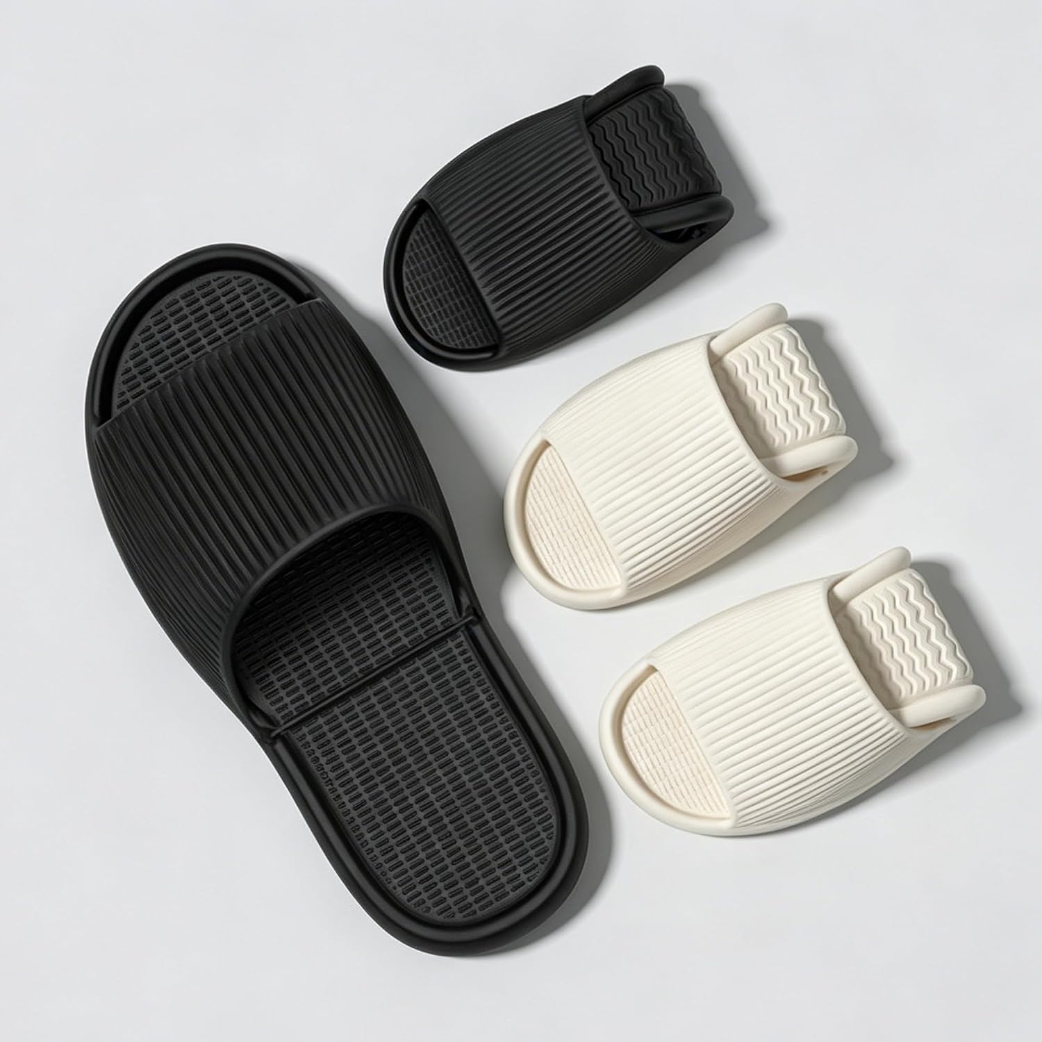 Foldable EVA Travel Slippers For Women Men Portable Shower Bathroom Spa Gym Hotel Waterproof Non Slip Sole Lightweight Packable Open Toe Indoor Outdoor Home Shoes Camping Guest Dorm