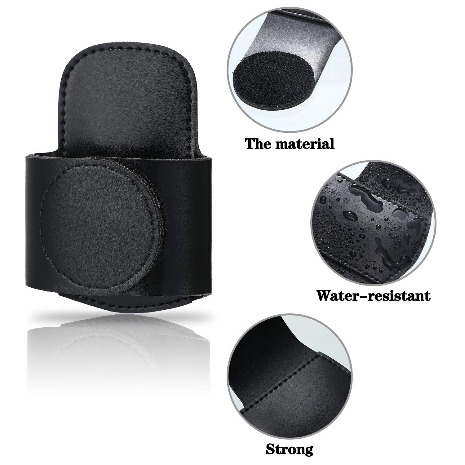 Artificial Leather Stethoscope Holder Handmade Stethoscope Hip Holder with Clip to Protect from Neck Carrying or Loss(Black,2 Pieces)