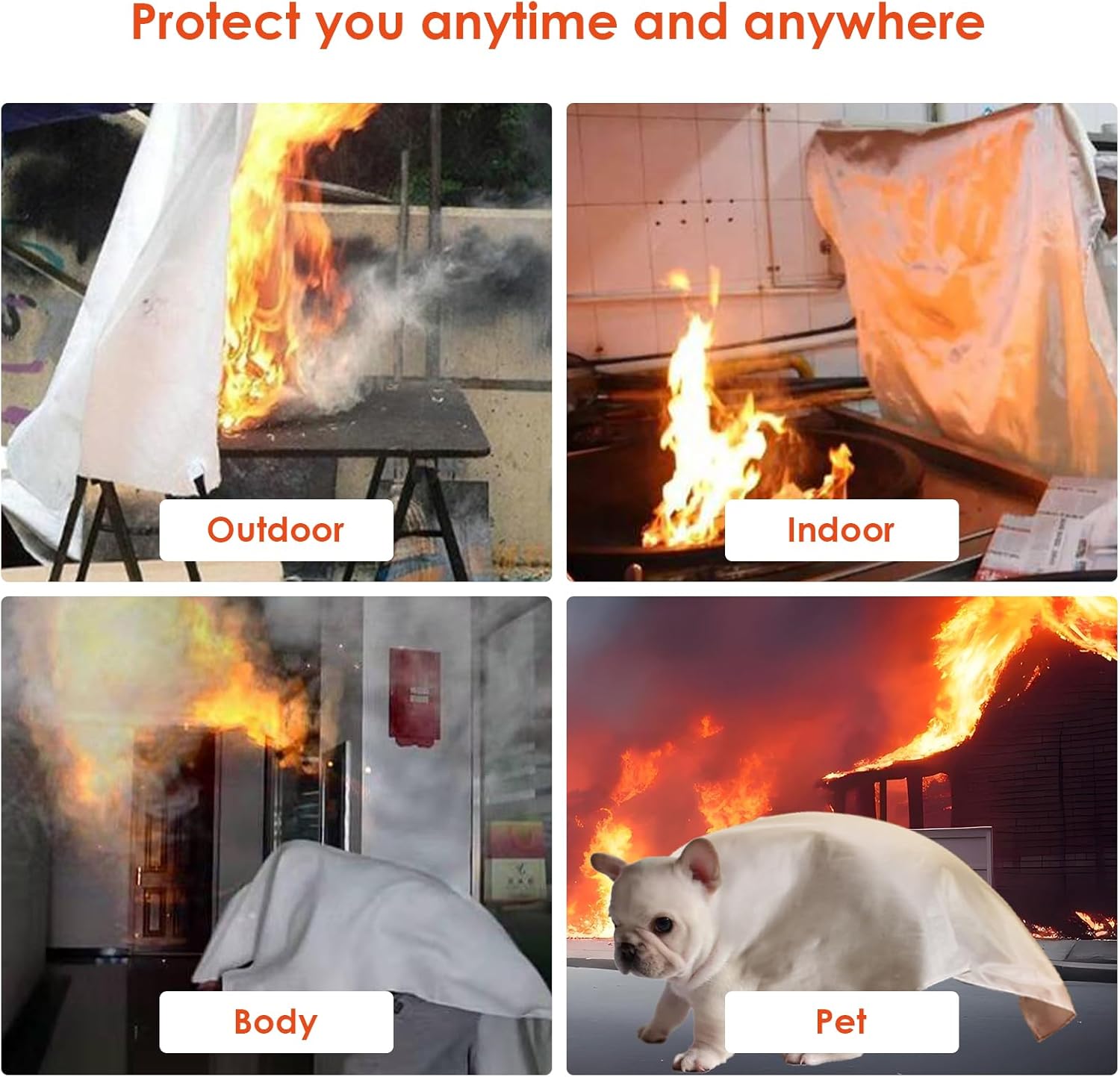 Emergency Fire Blanket for Home and Kitchen Fiberglass Fire Suppression Blanket Great for School Warehouse Camping Car Office Grill (4 Pack, 40 in X 40 in) - Image 5