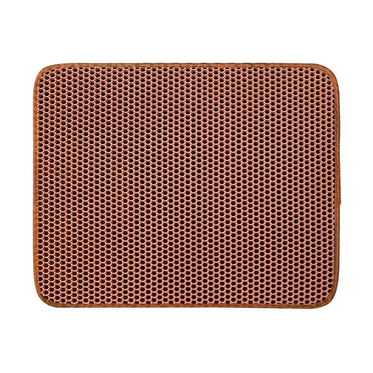 Cat Litter Trapping Mat, Honeycomb Double Layer Design, Urine and Water Proof Material, Scatter Control, Less Waste, Washable- Easy Clean Litter Catcher Mat (Brown,30X45CM)