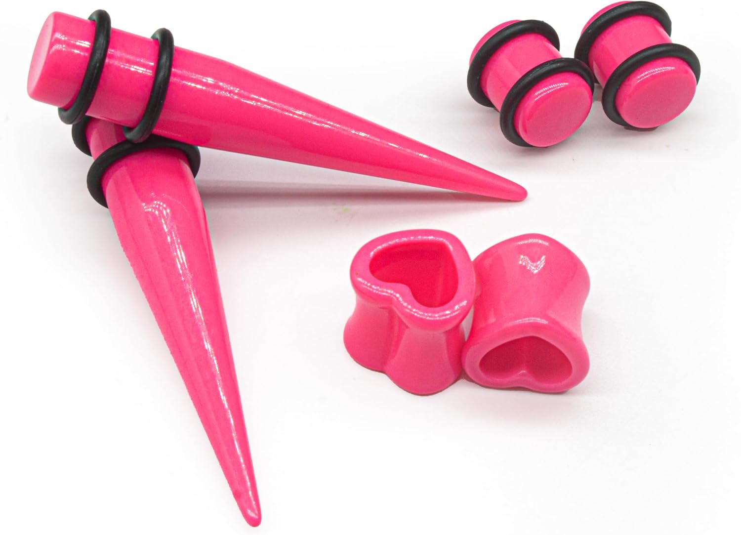 Marsrut 48 PCS Acrylic Gauge Kit Tapers Heart Tunnels Plug 14G-0000G Ear Stretching Set