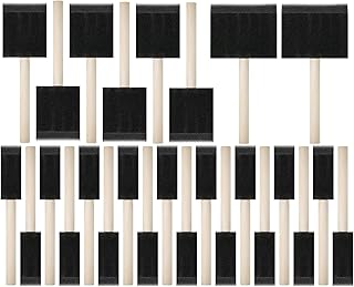 Bates- Foam Paint Brushes, 1", 2" & 3", 26 Pack, Multi-Surface, Including Sponge Brushes for Painting & Staining
