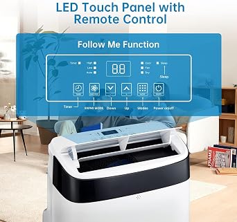 10000btu Portable Air Conditioner,Portable Ac Unit with Remote Control &Window Kit,3-in-1 Function,550 Sq. Ft Coverage,Air Conditioner Portable for Room or Office