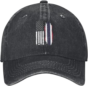 Thai American Half Thailand Half USA Distressed Denim Ball Cap Retro Cool for Every Occasion
