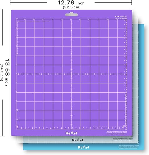 Vista 18 de ReArt Variedad de alfombrillas de corte para Silhouette Cameo 4/3/2/1 – Agarre fuerte, agarre estándar, agarre ligero, 12 x 12 pulgadas x 3 Variedad