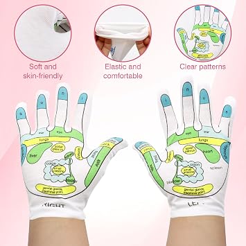 VEGCOO Reflexology Socks Gloves, Foot Massage Socks Acupressure Socks with Tools, Marked Acupoint Massage Socks & Gloves Set for Tired Relieve (Women,Size 34-39) (Pink)
