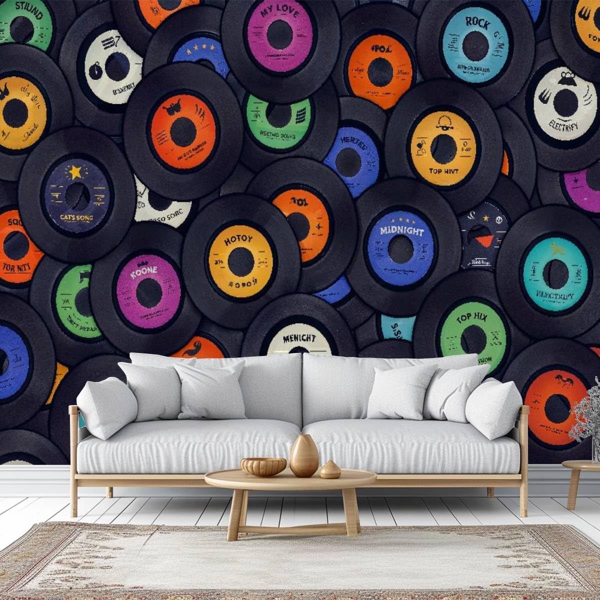Wall Mural Retro Music Background Peel and Stick Wallpaper Self Adhesive Wallpaper Large Wall Sticker Removable Vinyl Film Roll Shelf Paper Home Decor