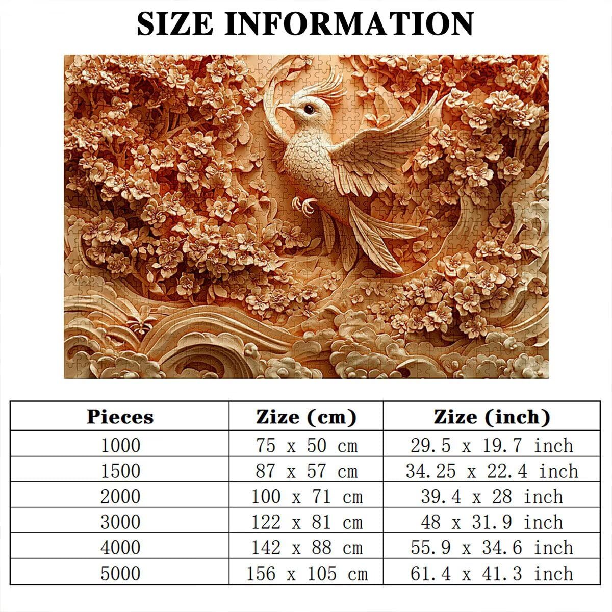 Puzzle 2000 sztuk Phoenix dla dorosłych, drewniane puzzle kwiatowe dla dorosłych, trudne drewniane łamigłówki, rodzinne gry edukacyjne, łamigłówka z pudełkiem na prezent do dekoracji domu, prezent dla
