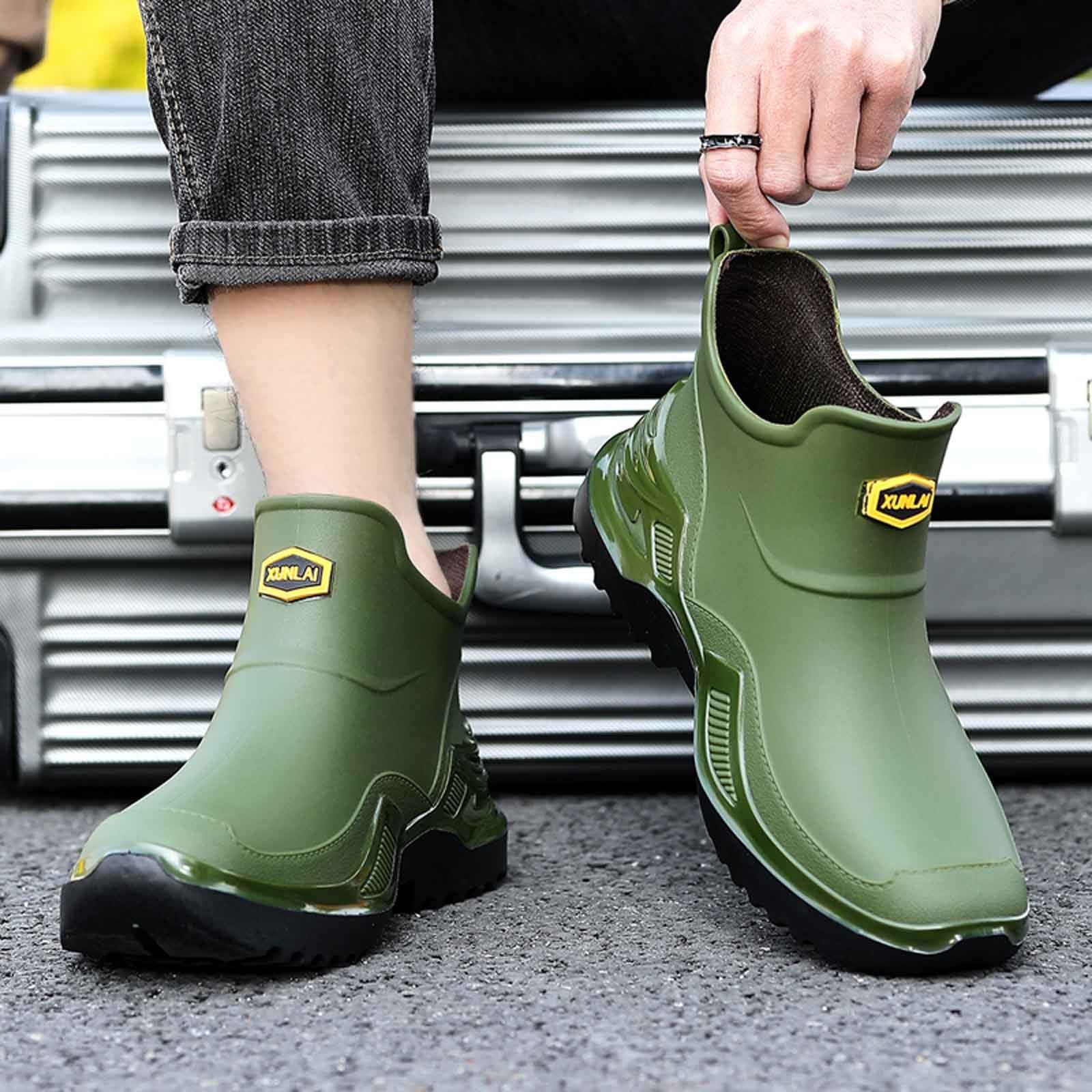 Stivali di Gomma Uomo Impermeabili Antiscivolo Alti e Bassi Stivaletti Platform Eleganti Casual per Pioggia Lavoro Giardinaggio Scarpe Antipioggia Lavabili Autunnali Invernali per Pesca Caccia