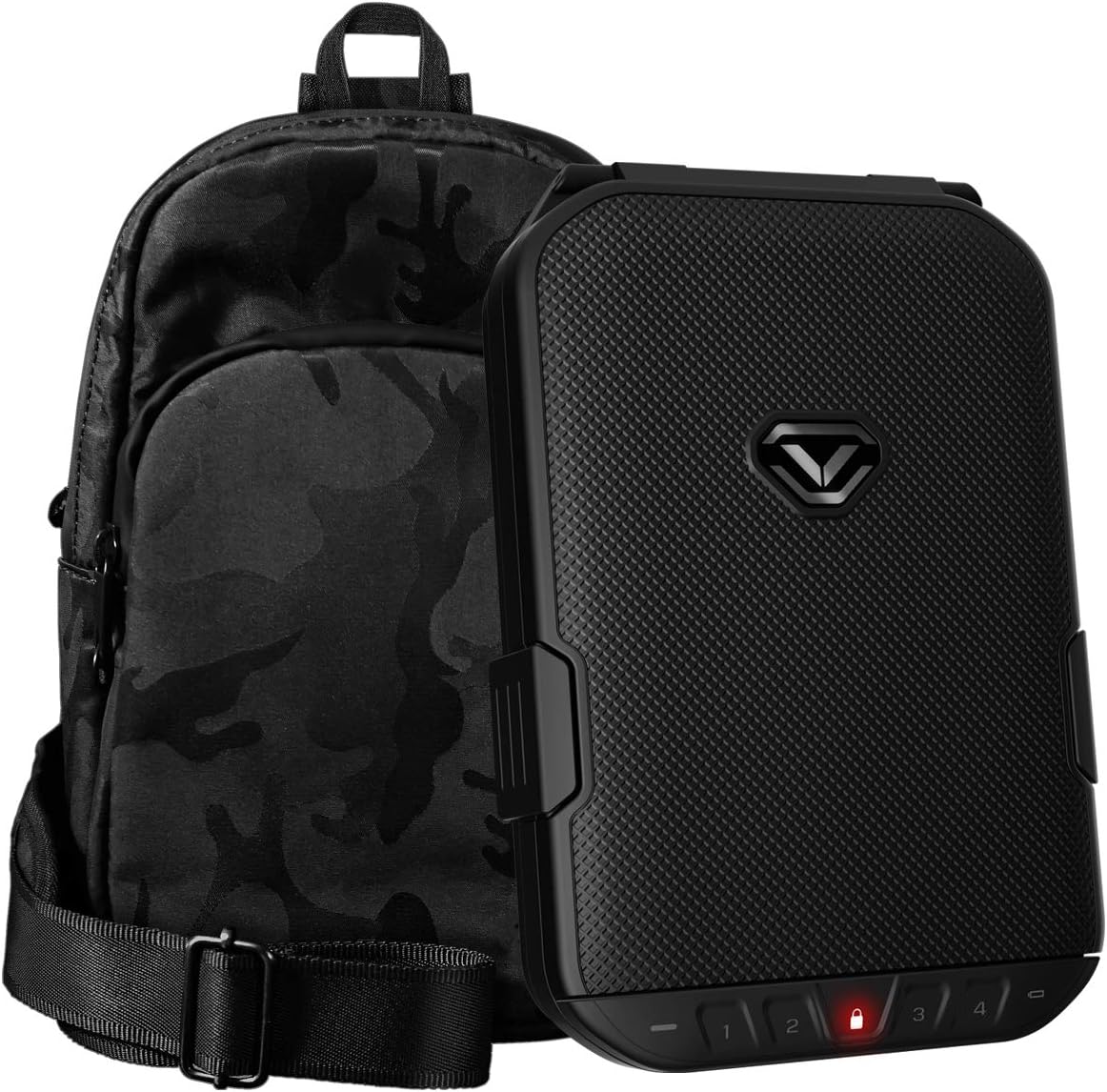 LifePod 10 + SlingBag Bundle Secure Waterproof Travel Case Rugged Electronic Lock Box Travel Organizer Portable Handgun Case with Backlit Keypad